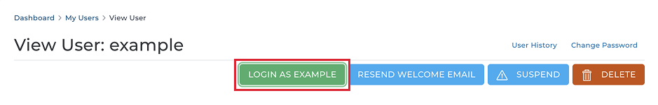 DirectAdmin login as user