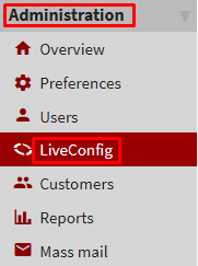 Liveconfig menu