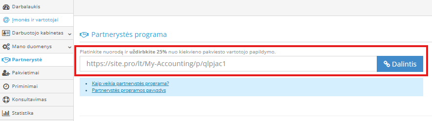 Partnerystės programos kriterijai