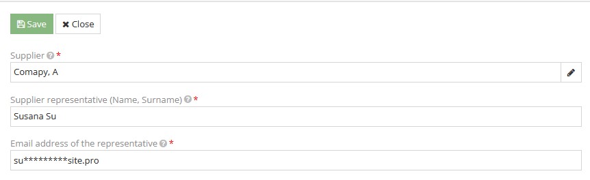 Adding a new supplier user form