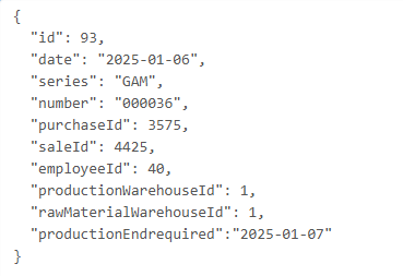 Gamybos akto antraštės redagavimo pavyzdys