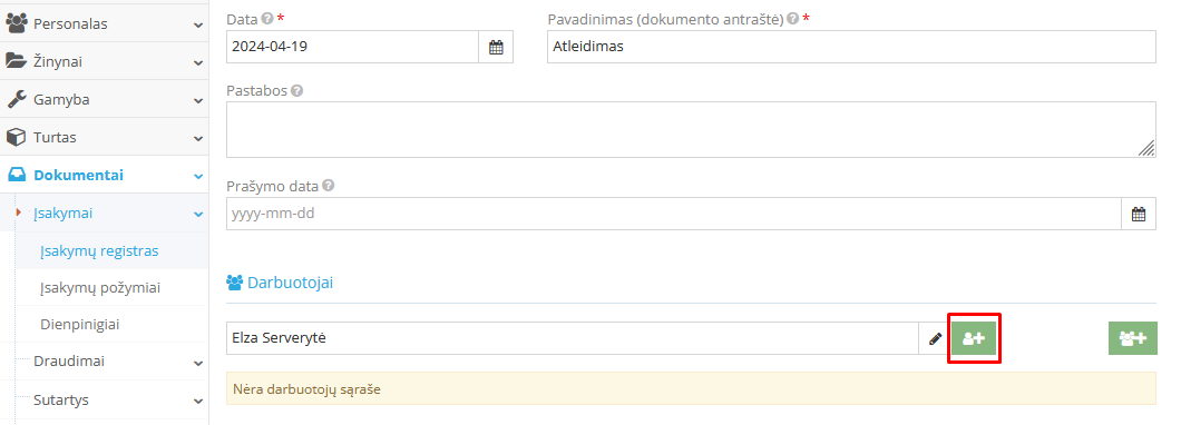 Darbuotojo pasirinkimas atleidimui