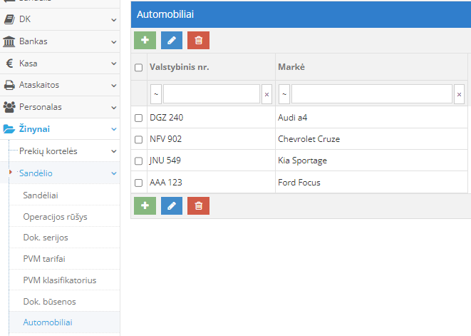 Заполнение списка автомобилей компании
