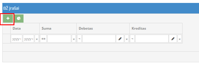 Draudimo įrašas bendro žurnalo lange