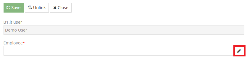 Linking an employee from the Personnel module