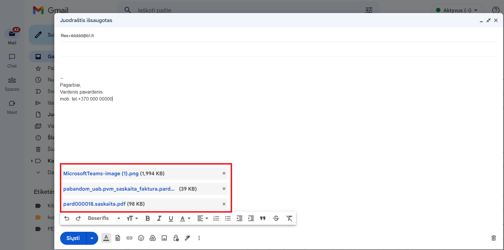 Отправка документа по email в систему Site.pro