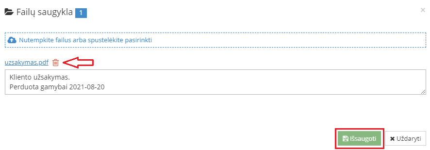 Naikinto dokumento ir informacijos išsaugojimas Naikinto dokumento ir informacijos išsaugojimas