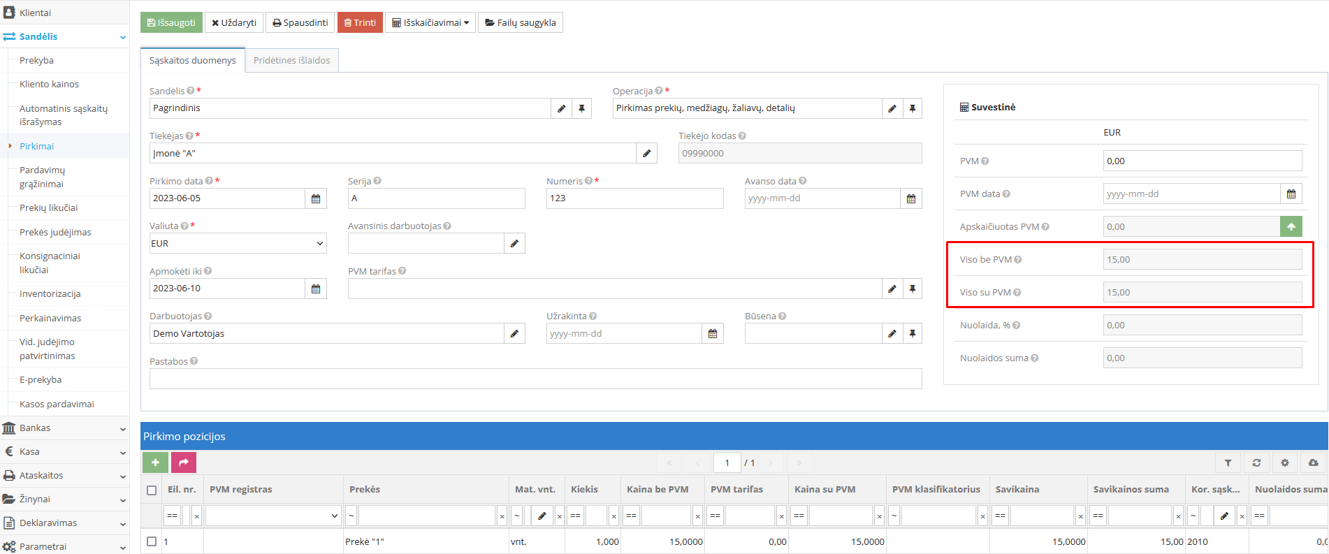 Sumažintų duomenų tikrinimo langas