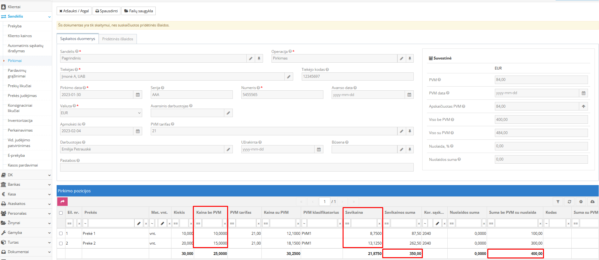 Nuolaidos pritaikymas visoms įsigytoms prekėms