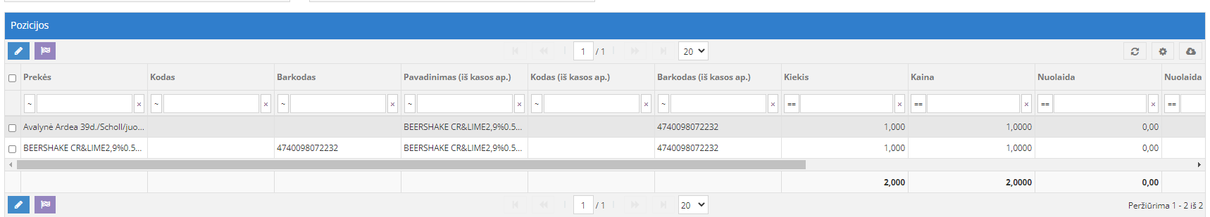 Indication of a successfully written-off position