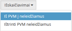 Neleidžiamų atskaitymų įvedimo langas