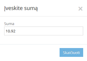 Neleidžiamų atskaitymų sumos įrašymo langas