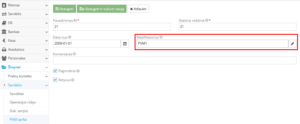 PVM tarifo priskyrimo iliustracija