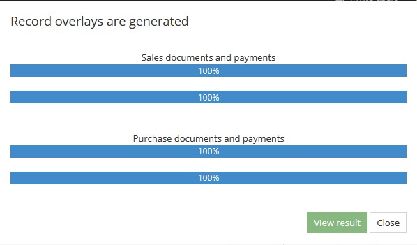 Settlement result pop-up window