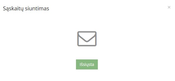 Dokumentų siuntimo patvirtinimo langas