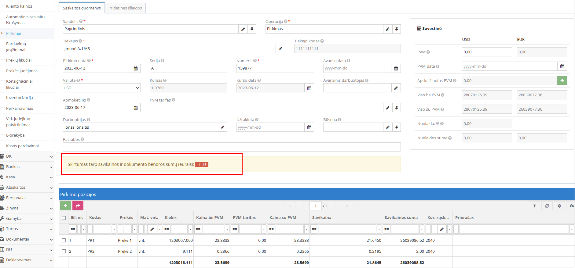 Skirtumo tarp savikainos ir dokumento iliustracija