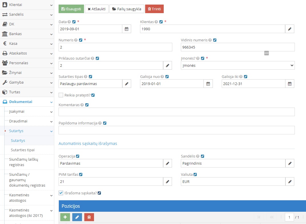 Paslaugų sutarties pavyzdys