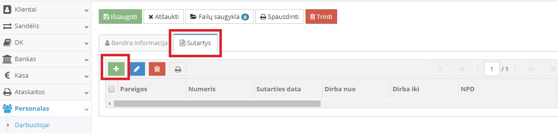 Darbo sutarčių informacijos langas