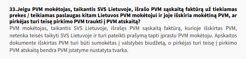 SVS taikymo informacijos langas