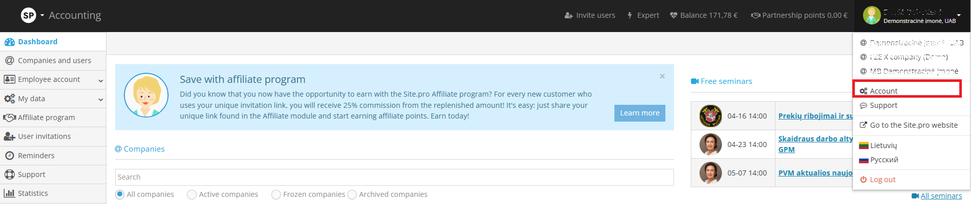 Request form window in the employee cabinet