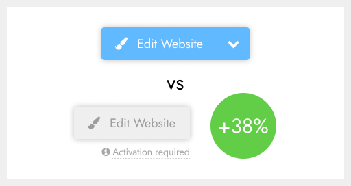 Example of buttons A/B testing