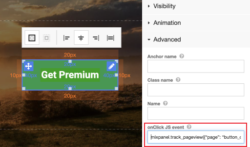 Adding a fake button in website builder