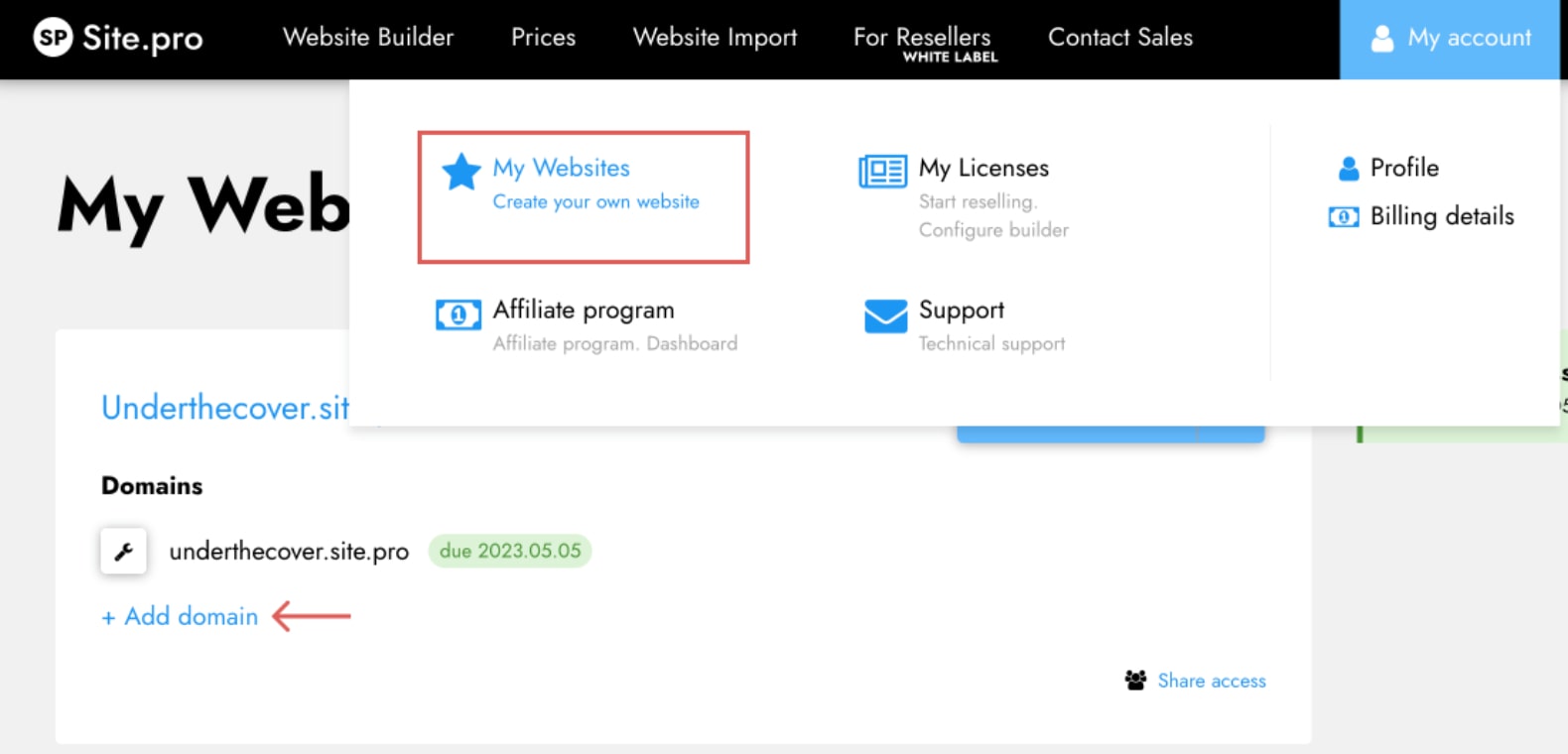Register the domain of your choice before or after the process of creating/importing