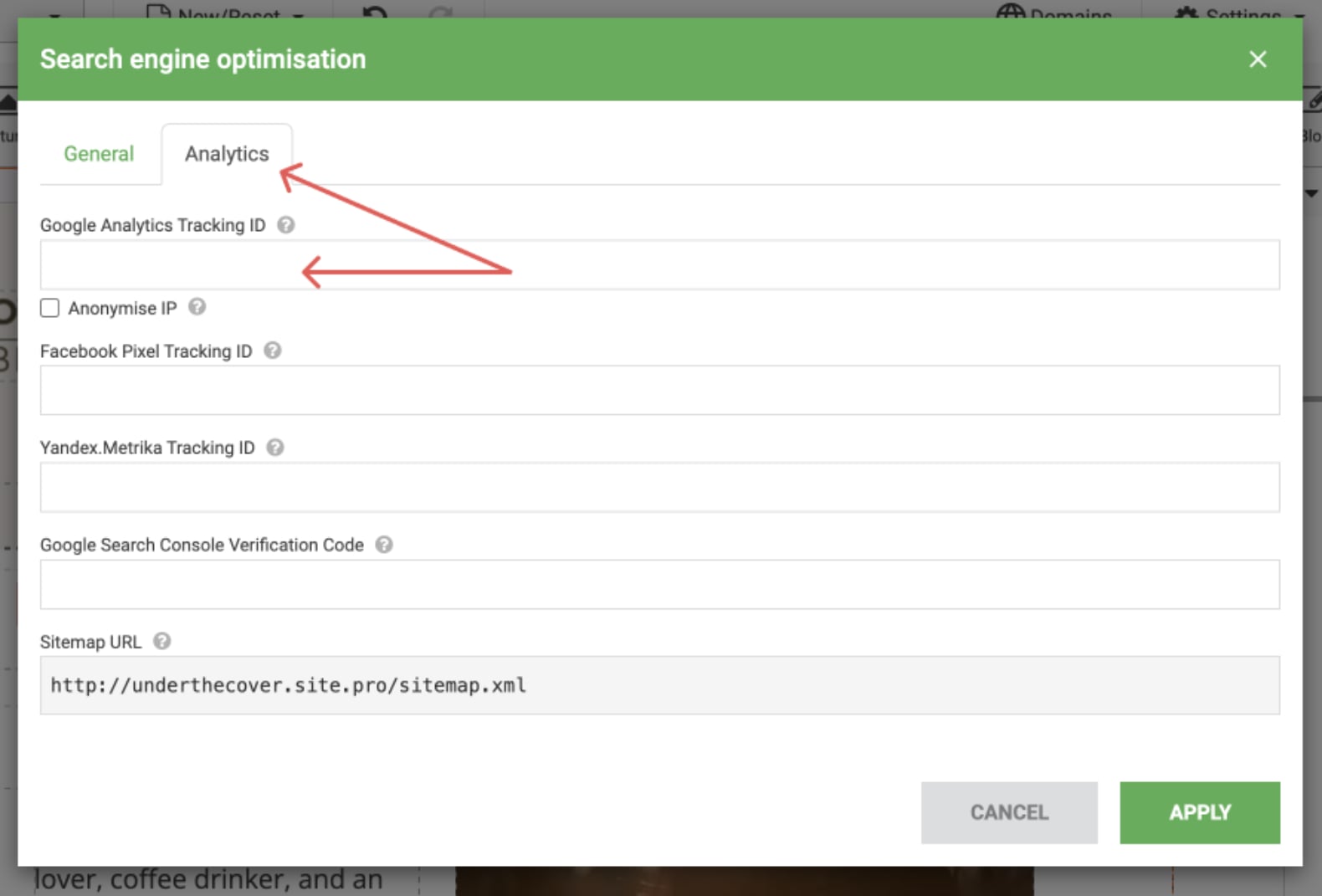 Connecting Google Analytics to your website