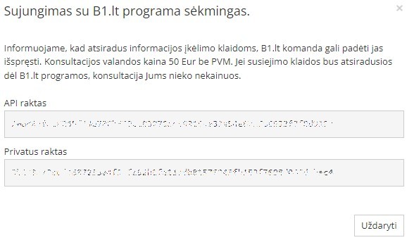 API rakto lentelė