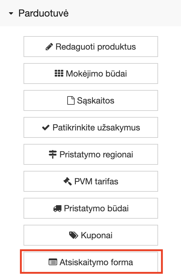 Atsiskaitymo formos peržiūros pavyzdys